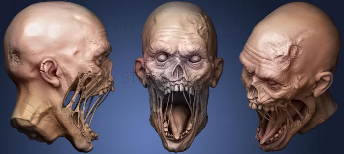 3D мадэль Голова зомби 1 (STL)